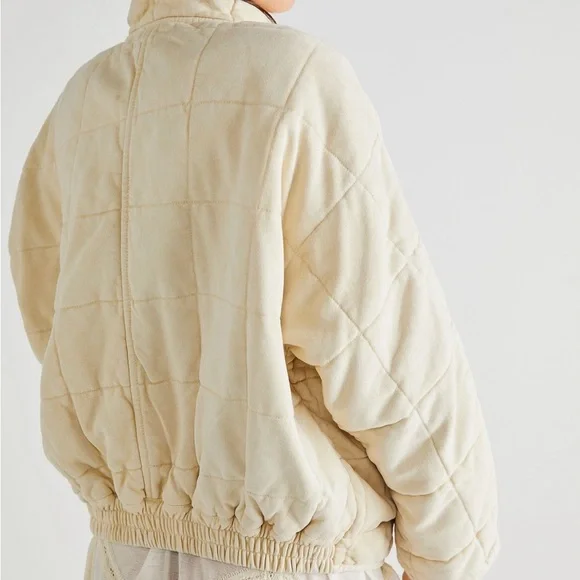 Free People dolman quilted jacket in vanilla cream size XS - Picture 14 of 16